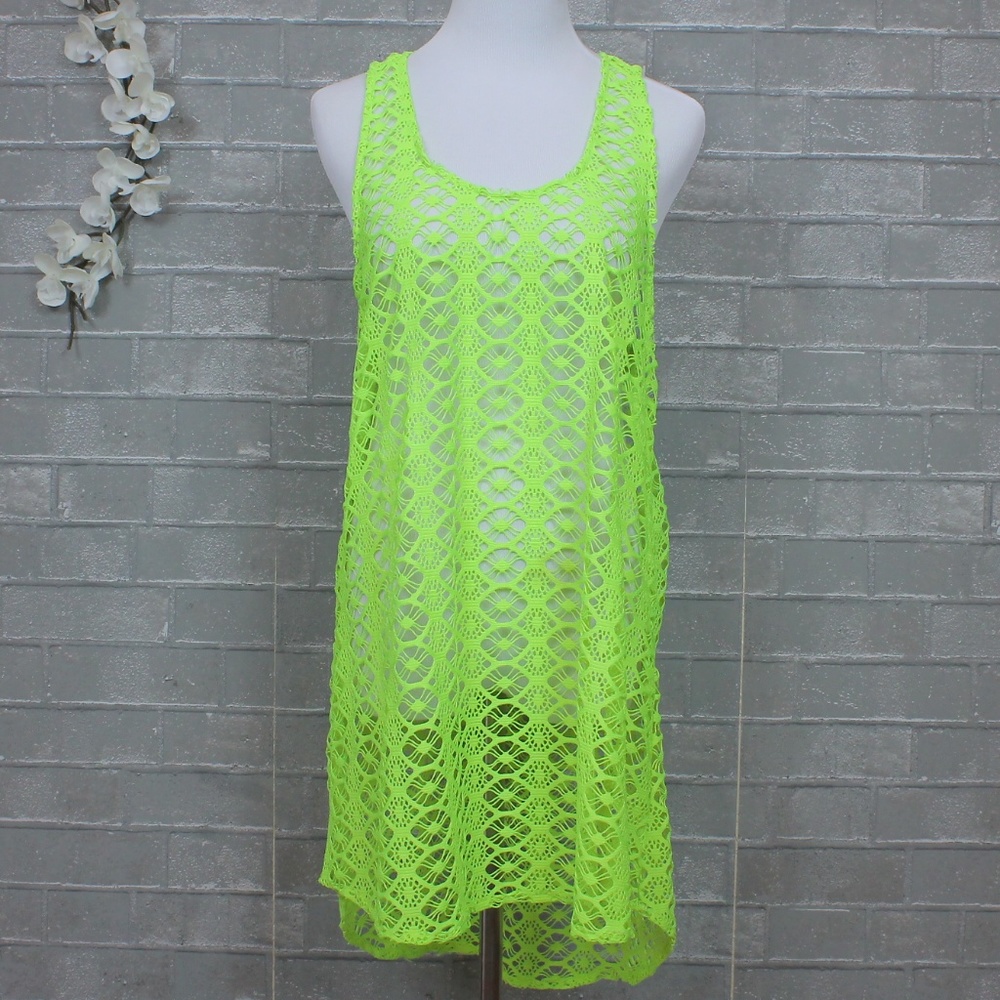 Retro Steve Madden Neon Mesh Swimsuit Coverup - Picture 1 of 6